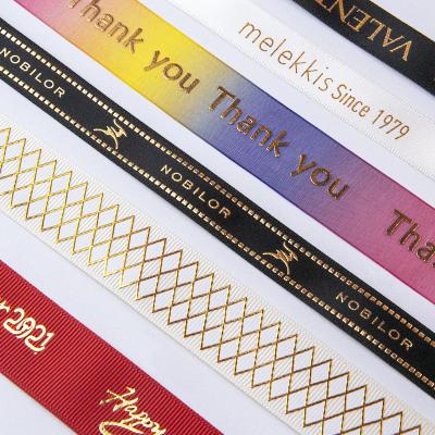 China Custom Viable Logo Printing Heat Transfer Webbing Sash Satin Polyester Ribbon Gift Wrapping Tanning Printing Yarn Ribbons for sale