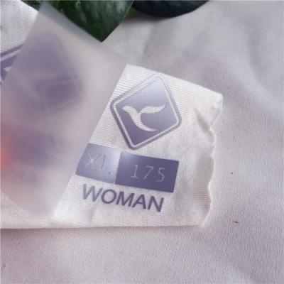 China Wholesale Custom Garment LOGO Transfer Printing Flat Silver Heat Transfer Vinyl Label PET For Pants Waist Outerwear for sale