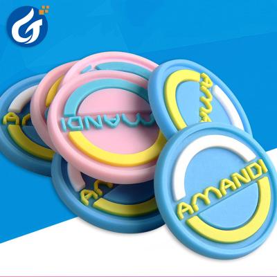 China Durable rubber label drop plastic logos kids hats clothing luggage badges PVC plastic custom seals custom trademarks for sale