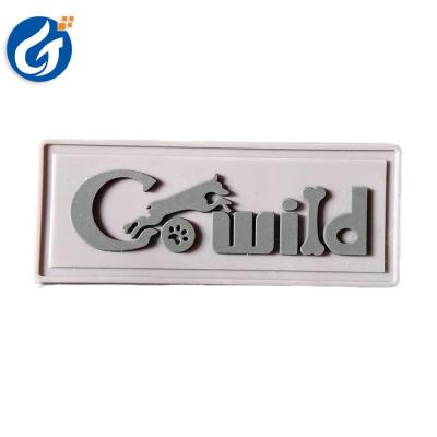 China Viable pet supplies silicone rubber clothing bags trademark LOGO kennel label soft rubber stamp for sale