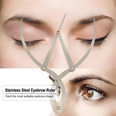 China Fashion Factory OEM Stainless Steel Eyebrow Ratio Gold Calipers Tattoo Microblading Permanent Makeup Measuring Tool Eyebrow Divider for sale