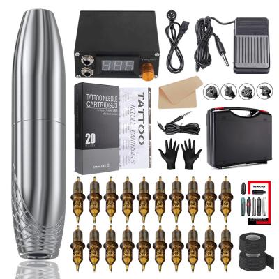 China Fashion Factory OEM Complete Tattoo Kit Tattoo Machine Pen Set With Tattoo Power Supply Permanent Makeup Machine Kit for sale