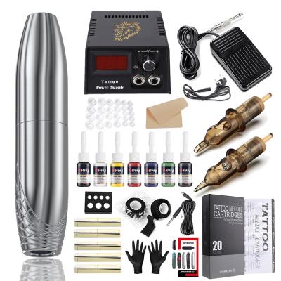 China Fashion Factory OEM Professional Tattoo Pen Machine Kit Permanent Makeup Machine Set and Cartridge Needle Tattoo Rotary Body Art Tool for sale