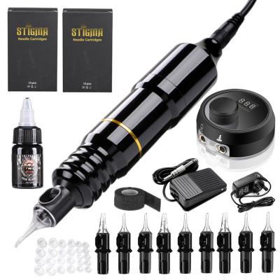 China Fashion Factory Complete Professional OEM Tattoo Machine Sets Tattoo Rotary Pen Machine Kits And Power Supply Needles Set for sale