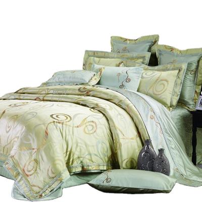 China Manufacturer Supply Custom Design 100% Anti-Static Silk Jacquard 6 Pcs Luxury Bedding Set for sale