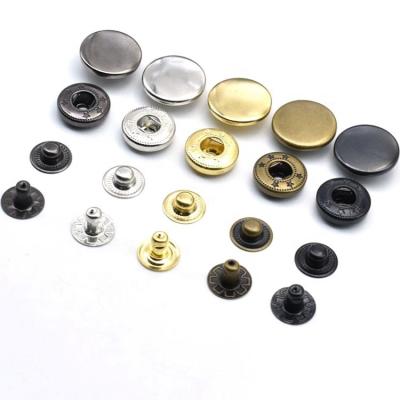 China Viable Factory Accessories Custom Logo Design VT 8 Push Button Four Parts Metal Stainless Steel Iron Snap Brass Button For Clothes for sale