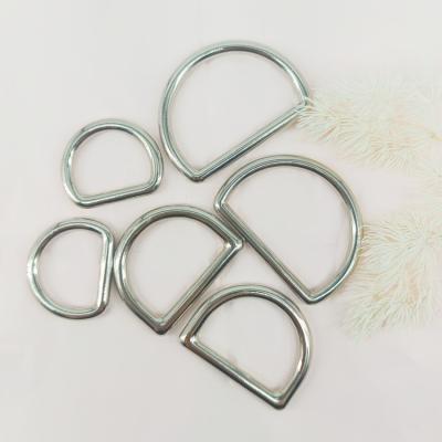 China Wholesale Manufacturer Classic Stock Metal Bag Accessories D-Clip Buckle Strap D Shape Ring Belt Buckles for sale