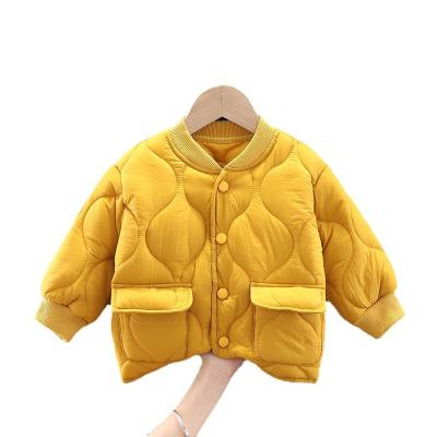 China 2022 anti-shrinkage autumn and winter new children's cotton clothing boys' color long sleeve jacket solid warm round neck for sale