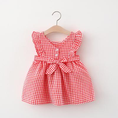 China Lovely printed baby summer baby girl dress bow apparel little girl dress anti-static style new for sale