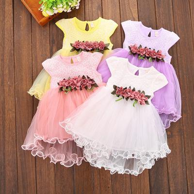 China 2022 Summer New Children's Clothing Solid Color Toddler Girls Korean QUICK DRY Dresses Mesh Skirt Kids Sweet Princess Skirt for sale