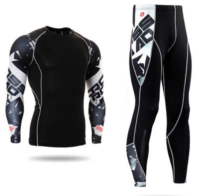 China T-shirt Sports Pants Quick-Drying Tights Suit Breathable Large Size Printed Long Sleeve Training Sweatsuit for sale