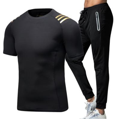 China Sustainable Sports Fitness Men's Sports Clothes Two-Piece Basketball Running Clothes Tight Quick-Drying Training Clothes for sale