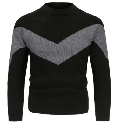 China New loose men's anti-pilling sweater knit large size round neck men's sweater printing sweater for sale