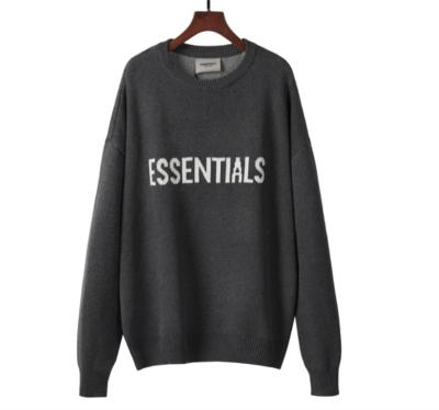 China Anti-pilling Letter Sweater Men Loose Knit Sweater Round Neck Sweater for sale