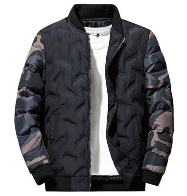 China Anti-wrinkle Men's Winter Down Jacket Camouflage Baseball Jacket Casual Shorts Down Jacket for sale