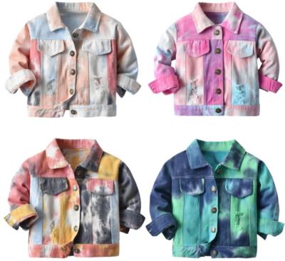 China Breathable New Arrival Children's Denim Jacket Spring Autumn Baby Tie Dye Casual Jeans Coat for sale