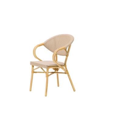 China Modern Garden Wicker Chair Aluminum Lightweight Armless Rattan Stacking Chair Rattan Furniture Outdoor Chair for sale