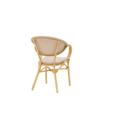 China Modern Outdoor French Restaurant Bistros Wicker Chair Aluminum French Wicker Chair Aluminum Chair for sale