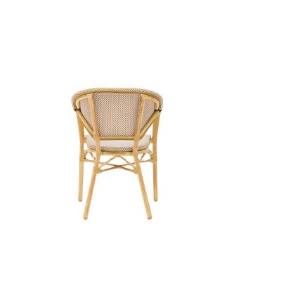 China Modern Aluminum Outdoor French Bistros Chair Garden Chair Rattan Yard Leisure Wicker Garden Chair for sale