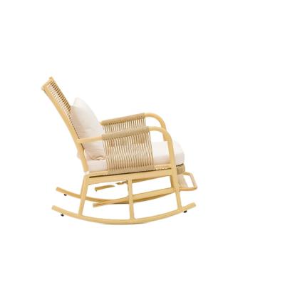 China Water Proof Garden Rocking Chair Rattan Single Rattan Rocking Chair for sale