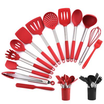 China Viable ready to ship non stick silicone kitchen tools kitchenware silicone kitchen utensils set eco-friendly for sale