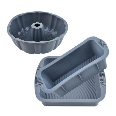 China New Viable Factory Kitchen Baking Baking Cake Toast Snacks Pastry Mousse Non-Stick Silicone Mold Gray for sale