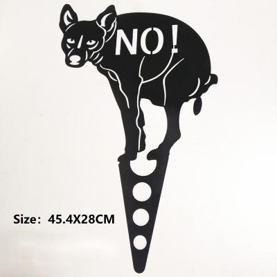 China New Funny Farm NO POOPING Iron Yard Stake Dog Design Warning Sign For Pet Landscape Metal Opens Decoration Stake Garden Ornaments for sale