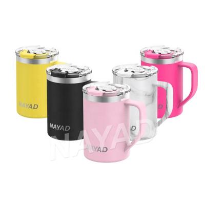 China 2021 NAYAD Double Wall Hot Sale 15oz 304 Stainless Steel Disposable Vacuum Thermos Coffee Mug For Travel for sale