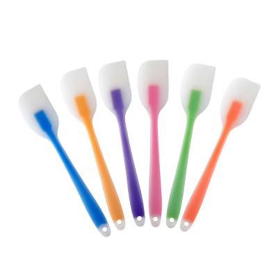 China Viable Heat Resistant Transparent Color Silicone Kitchen Spatula For Cooking Silicon Rubber Spatula for sale