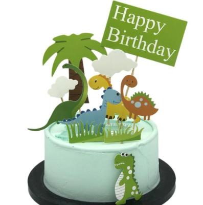 China DIY Dinosaur Cartoon Theme Birthday Cake Topper Decoration For Happy Birthday Viable Celebration for sale