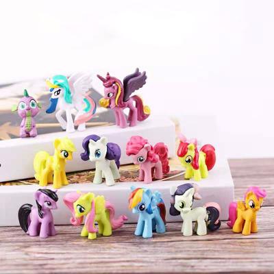 China Viable Colorful PVC Mini Horse Cake Decoration 2-3cm Good Quality For Kids Set 12Pcs for sale