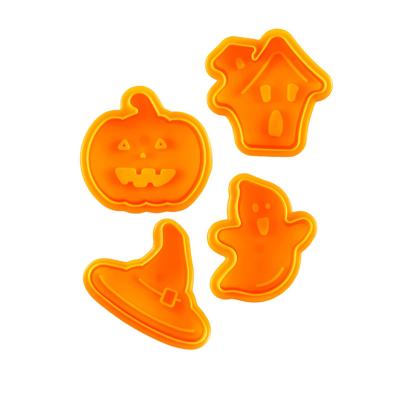 China Viable Kit Baking Tools For Halloween DIY Pumpkin Shape Cake Cookie Decorating Plastic Cutter Molds Cookie Mold Set for sale