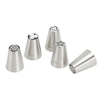 China Sustainable Wholesale Cake Decorating Nozzle Sets Russian Stainless Steel Piping Tips for sale