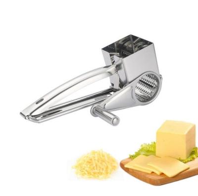 China Viable Wholesale Food Grade Cooking Tools Stainless Steel Rotary Cheese Grater Cutter With Hand Shake Mini Cheese Grater for sale