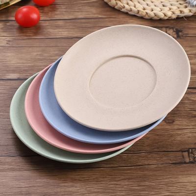 China Disposable Eco-friendly Wheat Straw Plates Plastic Plates For Kids Snacks Fruit Dish for sale