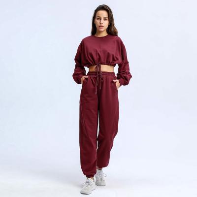 China Warm Breathable Fleece Women Winter Tops And Pants Casual Sports Suit Women Sweater Women Sets Pocket Tracksuit Two Piece Set for sale