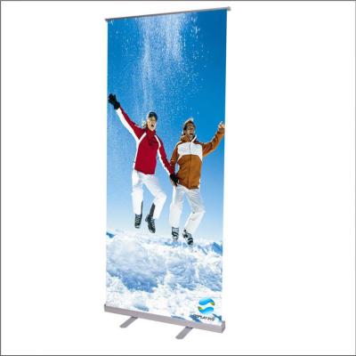 China Retractable Portable Retractable Single Screen Roll Up Banner Stand For Trade Show With Carry Bag for sale