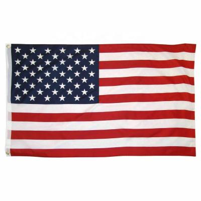 China FLYING American flag 3x5 ft 160g durable knitted fabric brass grommets flag for outdoor use for sale