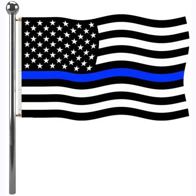 China FLYING Thin Blue Line Fly Breeze 3x5 Foot USA Police Flag Polyester Stripe Flag for sale