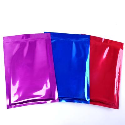 China BIODEGRADABLE Custom High Quality Aluminum Foil Small Zipper Three Side Seal Bag For Food Package for sale