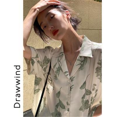 China Anti-pilling 2021 Custom Women Printed Hawaiian Shirt Plus Size Womens Blouses And Shirts Summer Shorts Sleeve Tops for sale