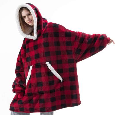 China Winter Women's Giant Hoodie Thermal Oversized Fleece Sweatshirt Wearable Blanket With Sleeves Hoodies Pajamas for sale