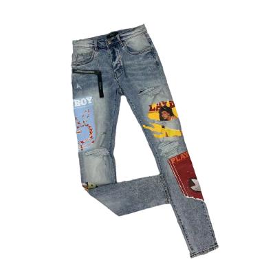 China Hot Selling Denim QUICK DRY Jean For Justin Bieber Plus Size Slim Men's High Street Brand Brand Stretch Fashion Jeans Jeans Arimy for sale