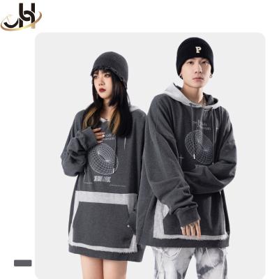 China Hot Sale 3D Ring Terry Cloth Splicing Design Streetwear JH Sudadera Scam Capucha Para Mujer QUICK DRY Graphic Hoodies Unisex for sale