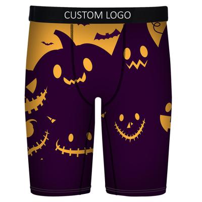 China New Design Fashion Christmas Pumpkin Fashion Custom Boy Shorts QUICK DRY Fresh Sexy Man Underwear Sport Boxer Briefs for sale