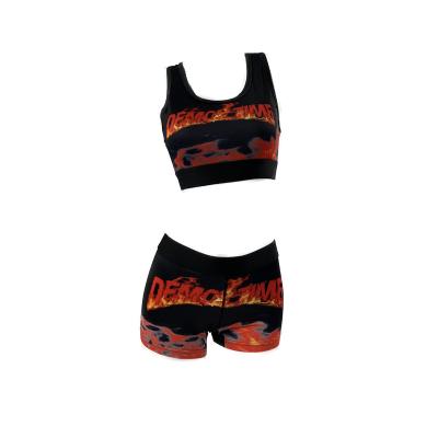 China Anti-pilling High Quality Custom Women Summer Fitted 2 Piece Shorts Set Gym Teams Fitness Sport Sleeveless Tracksuit for sale