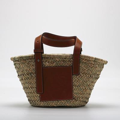 China Women Straw Bag Weave Handbags Handwoven Tote Summer Beach Bag Natural Chic Vintage Lady Bag for sale