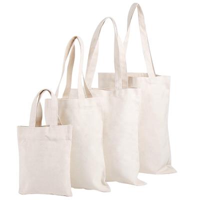 China Eco - Friendly Organic Fabric Recycle Plain White Cotton Canvas Tote Bag for sale