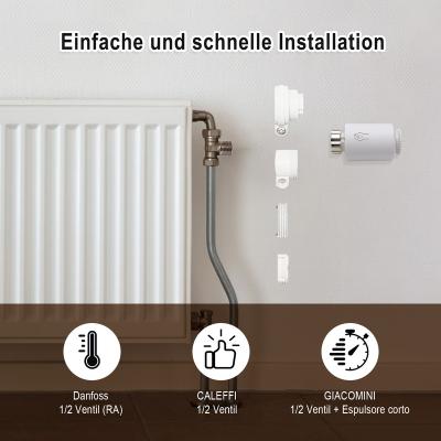 China Modern Mobile Voice Control Tuya Zigbee Control Radiator Wireless Smart Thermostatic Valve TRV for sale