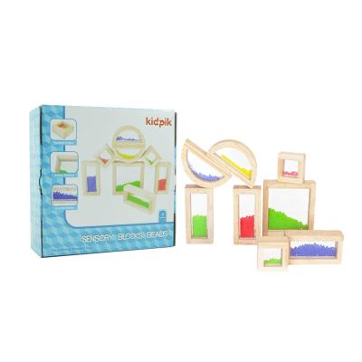 China Manufacturer 8pcs Montessori High Quality Thai Rubber Wooden Toys Rainbow Wooden Blocks (Plastic Beads) Toys for sale